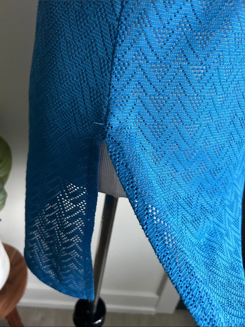 S Blue sheer bathing suit Swim Cover-Up Tank Dress